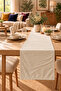 Light Beige Suede Textured Solid Color Runner Luxury Stitched Living Room Kitchen Dining Table Runner 40X150 - 3