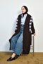 Women's Epaulette Detail Double Breasted Collar Lined Midi Length Trench Coat Bitter Brown - 5