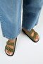 Sevalli 2 Women's Leather Genuine Leather Double Buckle Khaki Slippers - 8