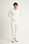 Stripe Agp 4 Full Length Zippered Men's Jacket with Stripe Detail and Stand Collar White - 6