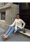 Women's Cream Collar Tie-Detail Knitwear Sweater - 5