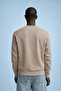 Men's Embroidered Shiny Caramel Sweatshirt - 6