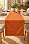 Brick Color Suede Textured Solid Color Runner Luxury Stitched Living Room Kitchen Dining Table Runner 40X150
