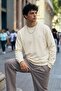 Men's Medium Soft Ecru Sweatshirt - 6