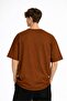 Bear - Printed Premium Fabric Oversize Unisex T-Shirt Brown - 5
