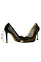 Black fishnet detailed women's stiletto - 3