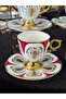 Kosova Colorful Embossed Golded Standing Coffee Cup Set 90 ml Rsy183 - 6