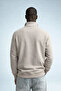 Men's Winter Knitted Collar Cream Sweatshirt - 5