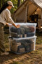 120 Liter Plastic Transparent Storage Box with Wheels - 2