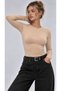 Women's 3-Piece Cream Crew Neck Bodysuit - 3