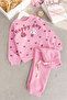 Girl's Pink Sweatshirt and Sweatpants Double Set - 2