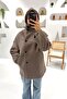 7709 High Collar Double Breasted Coat - Mocha - 3