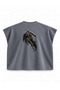 Berserk Berserker Armor Airborne Sword Strike Printed Boxy Oversize Sleeveless T-Shirt - Anthracite - 2