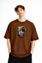 Bear2 - Premium Cotton Fabric Oversize Unisex T-Shirt Coffee - 3