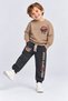 Boys' Basketball Printed 2-Piece Tracksuit Set Sweatshirt and Bottom Set Multi-Colored Ak118 - 3