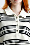 Striped Polo Collar Knit Sweater - 6