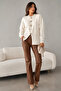 Women's Pearl Detailed Special Design Buttoned Crew Neck Long Sleeve Knitted Sweater - 2