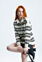 Striped Polo Collar Knit Sweater