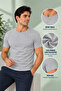 Men's Crew Neck Short Sleeve Undershirt (Tutku Authorized Seller) 40% Cotton 60% Polyester 6 Pieces – Gray - 2