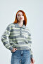 Striped Polo Collar Knit Sweater - 2