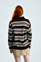Striped Polo Collar Knit Sweater - 7