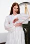 White Long Sleeved Hakim Collar Festive Short Dress Di̇e6005 - 4