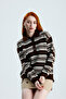 Striped Polo Collar Knit Sweater