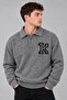 Printed Buttoned Oversize Winter Sweater Dp 16622_10068 - 2