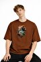 Bear2 - Premium Cotton Fabric Oversize Unisex T-Shirt Coffee - 2