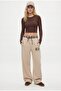 Women's Holt Beige Sweatpants with Elastic Waist and Pockets - 2