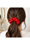 Satin Buckle Red 10-Piece Pack Henna Engagement Wedding Elastic Bagel Scrunchie Hair Gift Bachelorette - 3