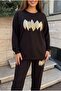 Women's Plus Size Long Sleeve Leaf Patterned Tracksuit Set 8301-27 - 2