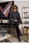 Cape Poncho with Belt Length 77cm Wool Cash 2026002 Dark Gray - 2