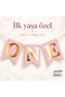 Pink Gold One Written 1 Year Old Birthday Ornament Baby Girl First Birthday Party Decoration, 3 Letter String Pennant Banner - 2