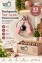 Vadi Plus 5-Piece Pink Foldable Pot Lid and Plate Holder – Wall-Mounted Kitchen Organizer