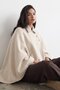 Pocketed cashmere poncho jacket - 3