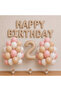 -2- Age Happy Birthday Set Foil Balloon Set Pink Beige White Balloon