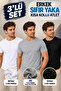 Men's Crew Neck Short Sleeve Undershirt Undershirt (Tutku Authorized Seller) Set of 3 – 1 Black 1 White 1 Gray