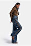 Women's Denim Color 2W6-8 Straight Fit Brown Double Piece Special Design Denim Jeans