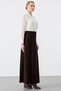 Pleated Rayon Skirt Brown - 2