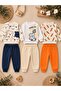 3-Piece Baby Boy Set – Teddy Bear, Star Bear and Carrot Patterned, 6-24 Months - 2