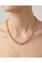 Gold U Chain Necklace with Zircon Stone, Stylish Large Circle Women's Necklace - 2