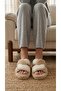 Women's Mink Cross Double-Strapped Plush House Slippers 3 cm Byndti̇mjcap01 - 3