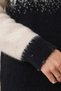 Women's Ecru Black Knitwear Sweater Polo Collar Patterned Buttoned Long Sleeve Knitted Sweater - 5