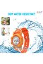 Digital Sports Watch for Kids Multifunctional with Luminous Display & Alarm Water Resistant & Soft TPU Strap -Orange - 4