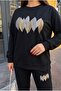 Women's Plus Size Long Sleeve Leaf Patterned Tracksuit Set 8301-27 - 2