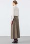 Coated button detailed knitwear skirt coffee - 4