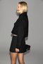 Lumste Women's Zippered Pocket Cashmere Black Jacket - 7