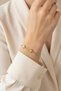 Stylish Bracelet with Gray Steel Chain and Yellow Clover Detail for Women - 2