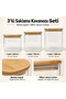 3-Piece Rectangular Bamboo Lid Glass Jar Set 650ml, 750ml and 1000ml - 3